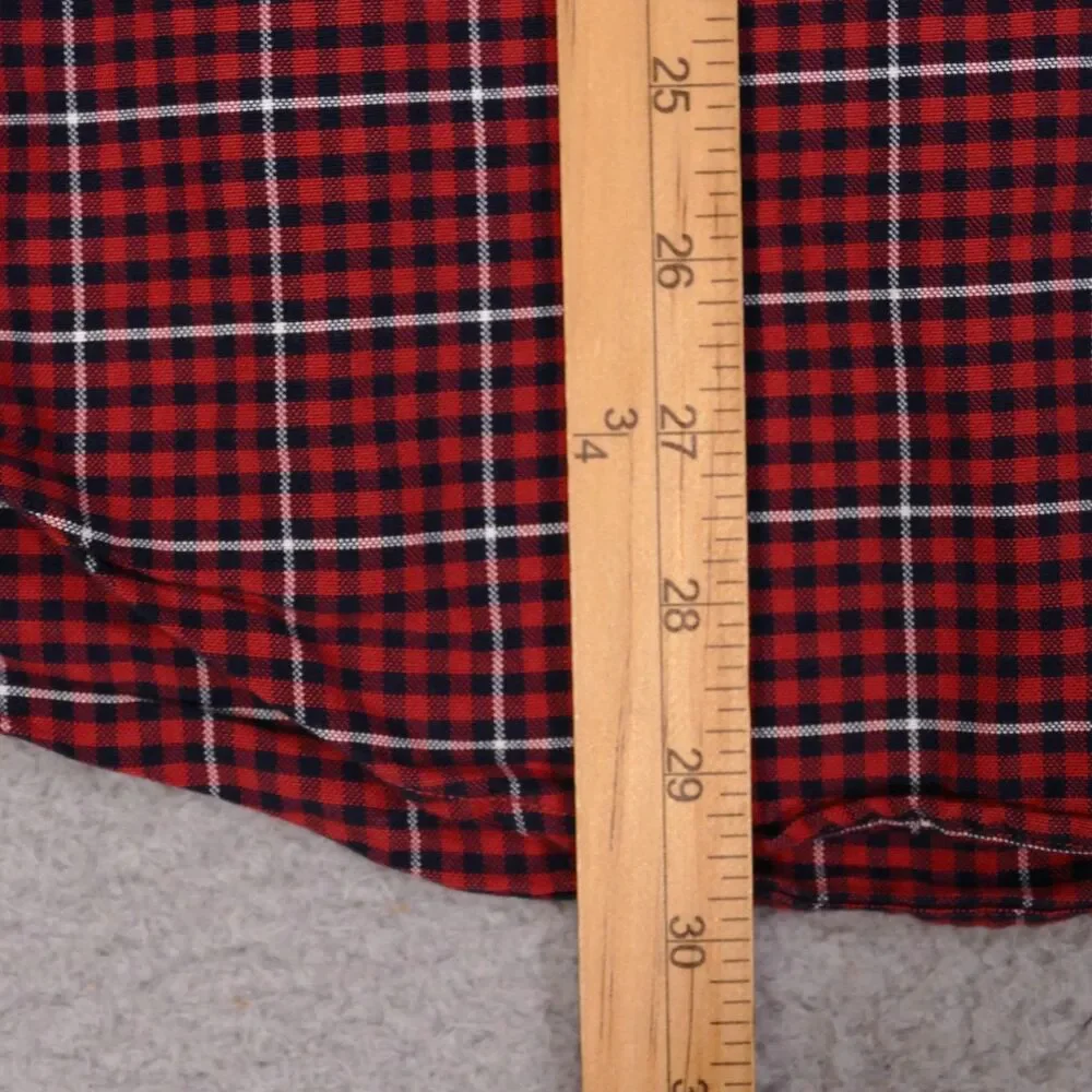 J Crew Oxford Shirt Mens Large SLIM Fit Orange Blue Plaid Button Up Long Sleeve